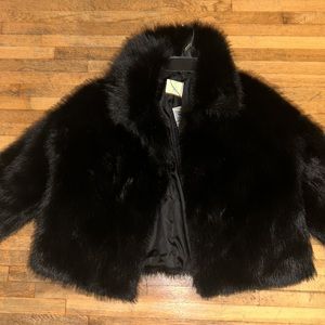 Black faux fur jacket